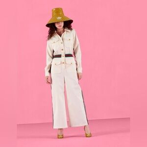 Gucci Cream Jumpsuit with Gold Buttons